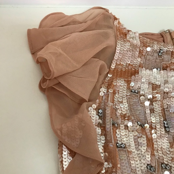 Bebe SEQUIN FLUTTER SLEEVE GOWN - Picture 5 of 8